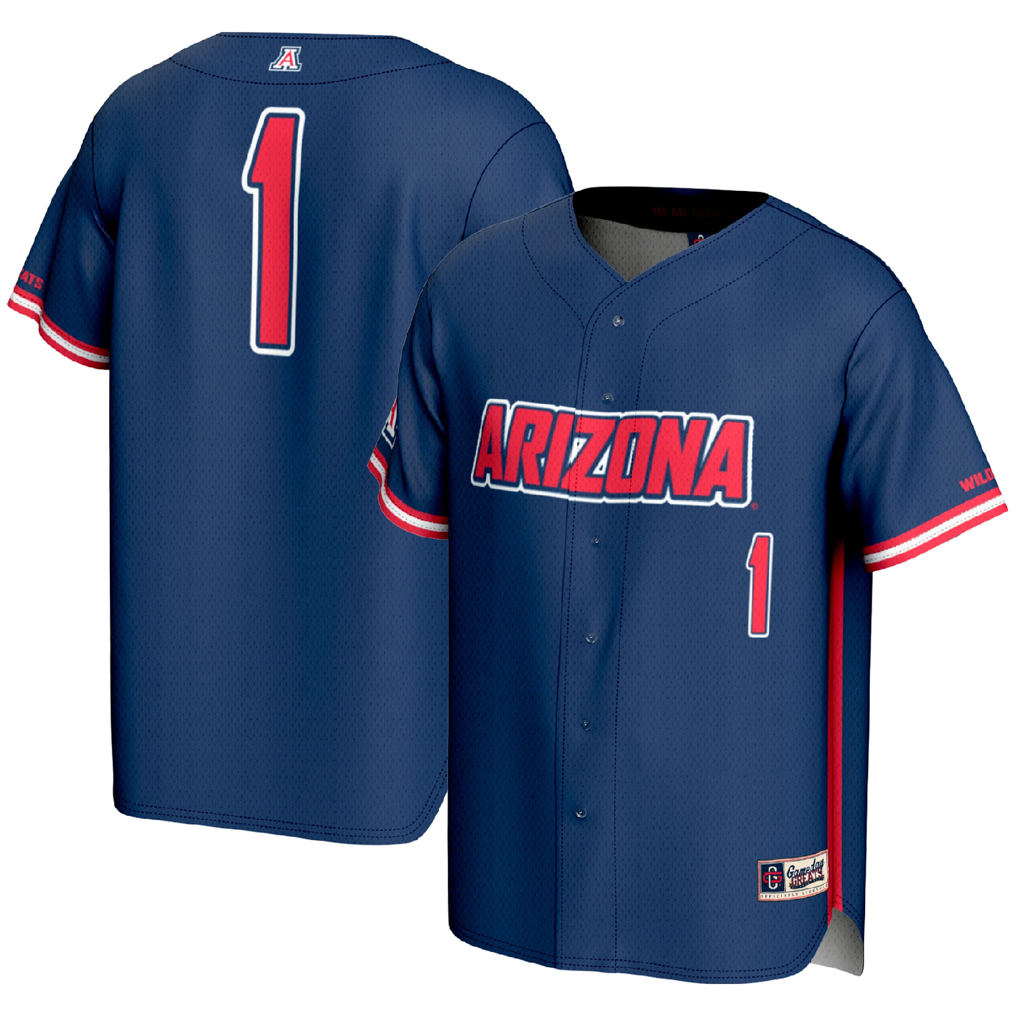 [NJP] Arizona Wildcats GameDay Greats Lightweight Baseball Fashion Jersey - Navy