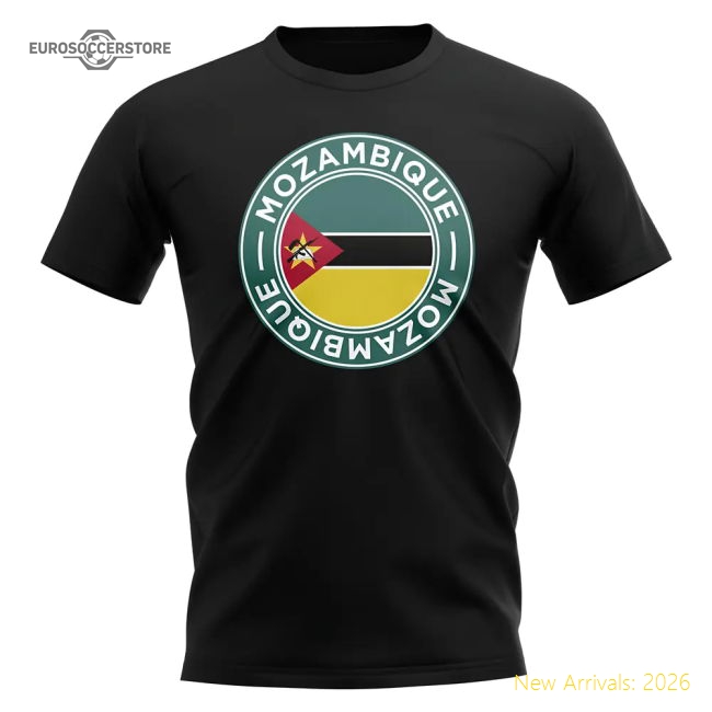 Mozambique Football Badge T-Shirt (Black)