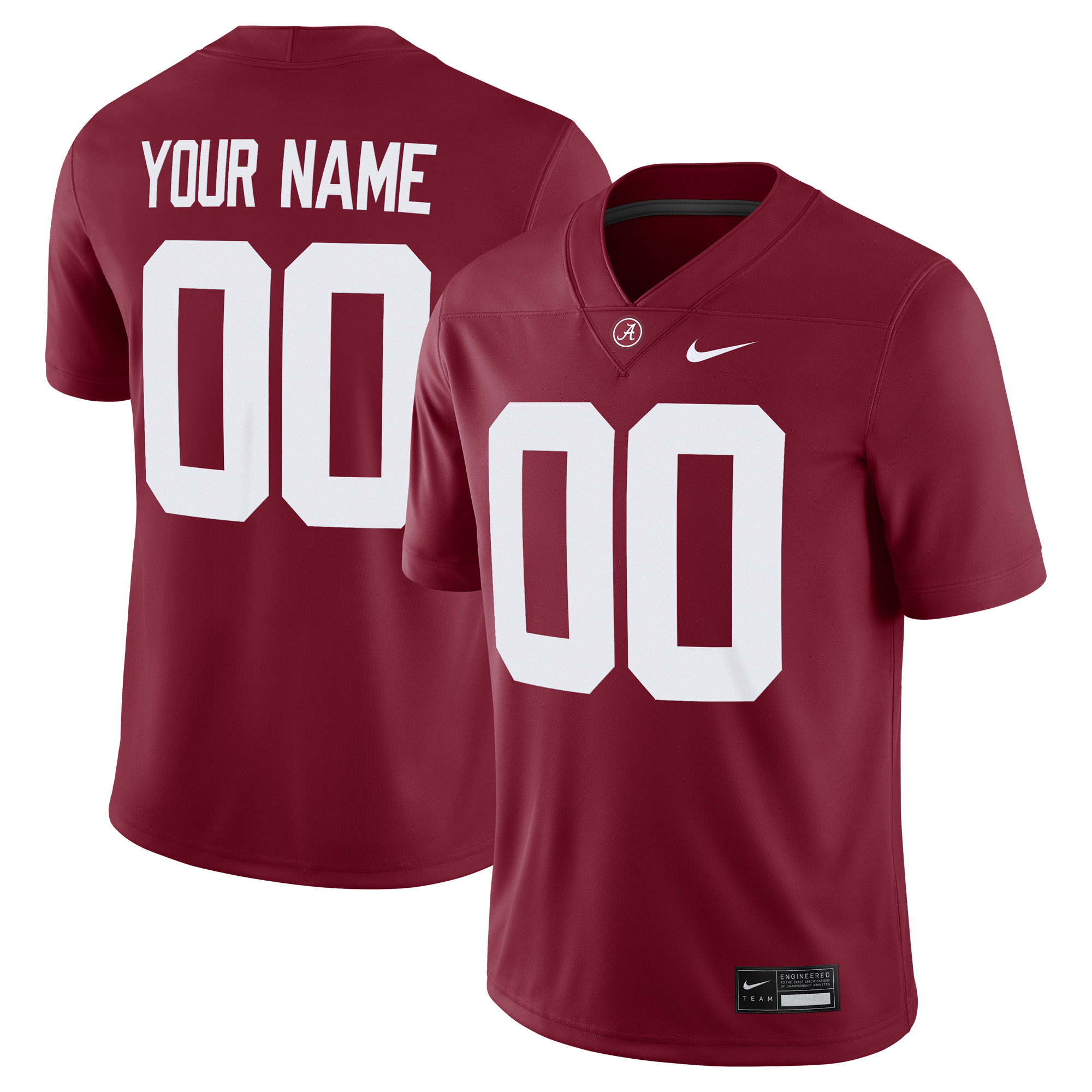 [NJP] Alabama Crimson Tide Custom Football Game Jersey - Crimson
