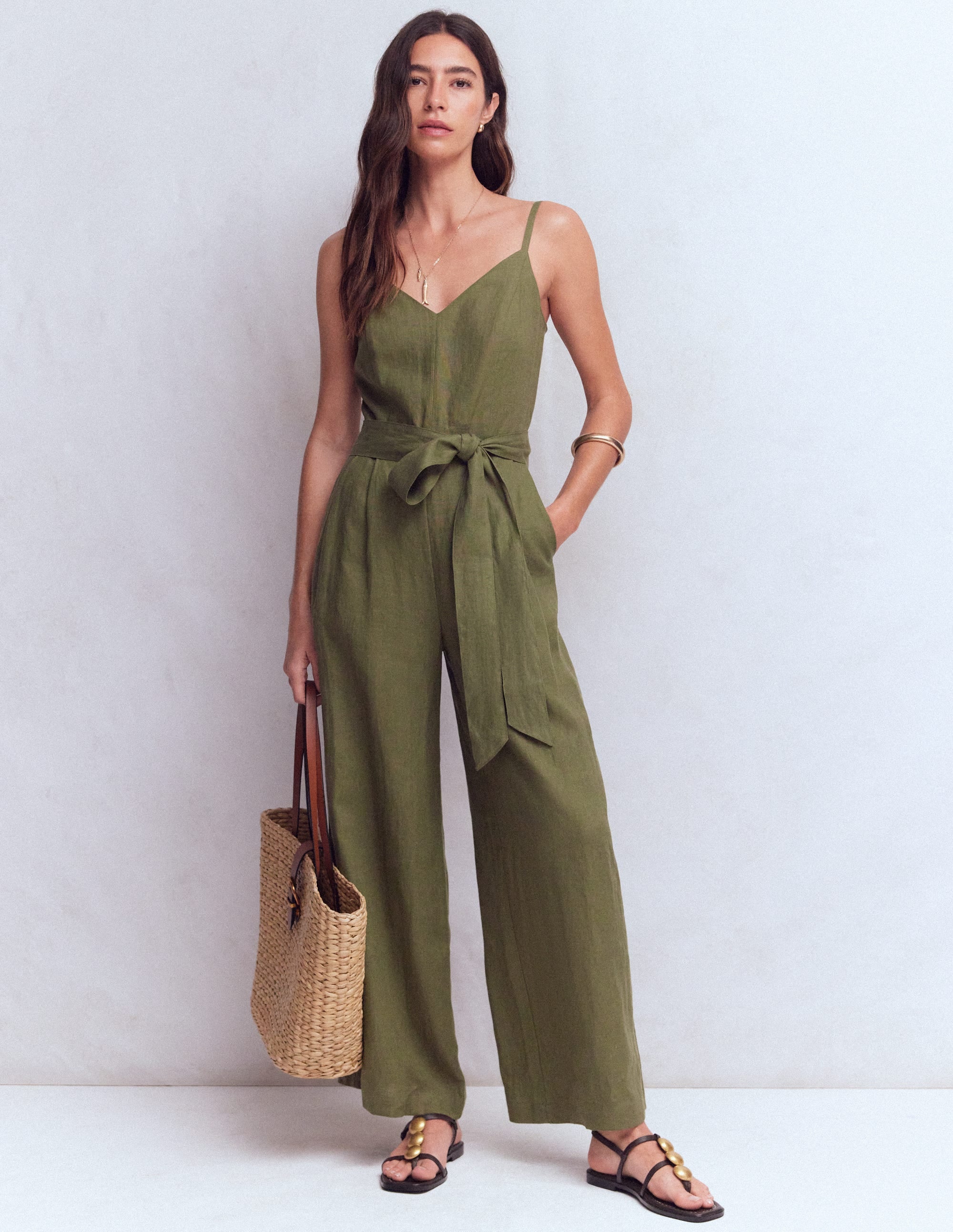 Strappy Linen Jumpsuit