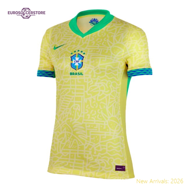 2024-2025 Brazil Home Fan Version Womens Shirt Football Fan Apparel