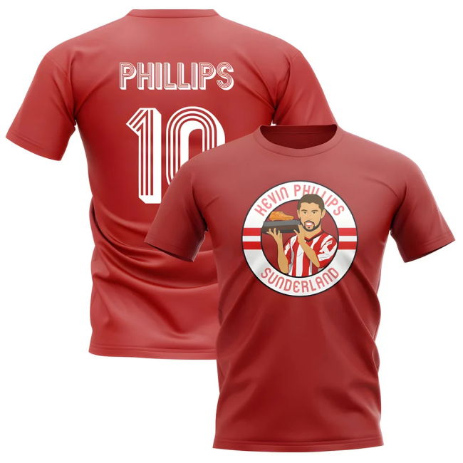 Kevin Phillips Sunderland Illustration T-Shirt (Red) | Classic Style