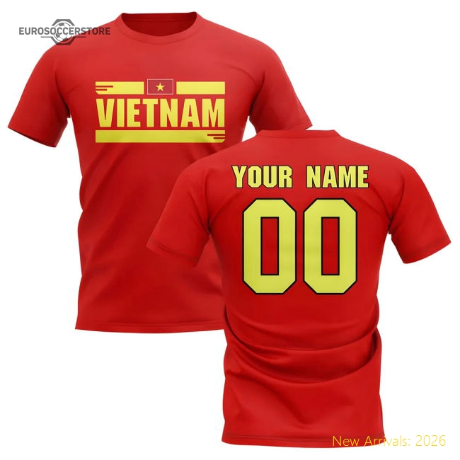 Personalised Vietnam Fan Football T-shirt (red) - World Cup Edition