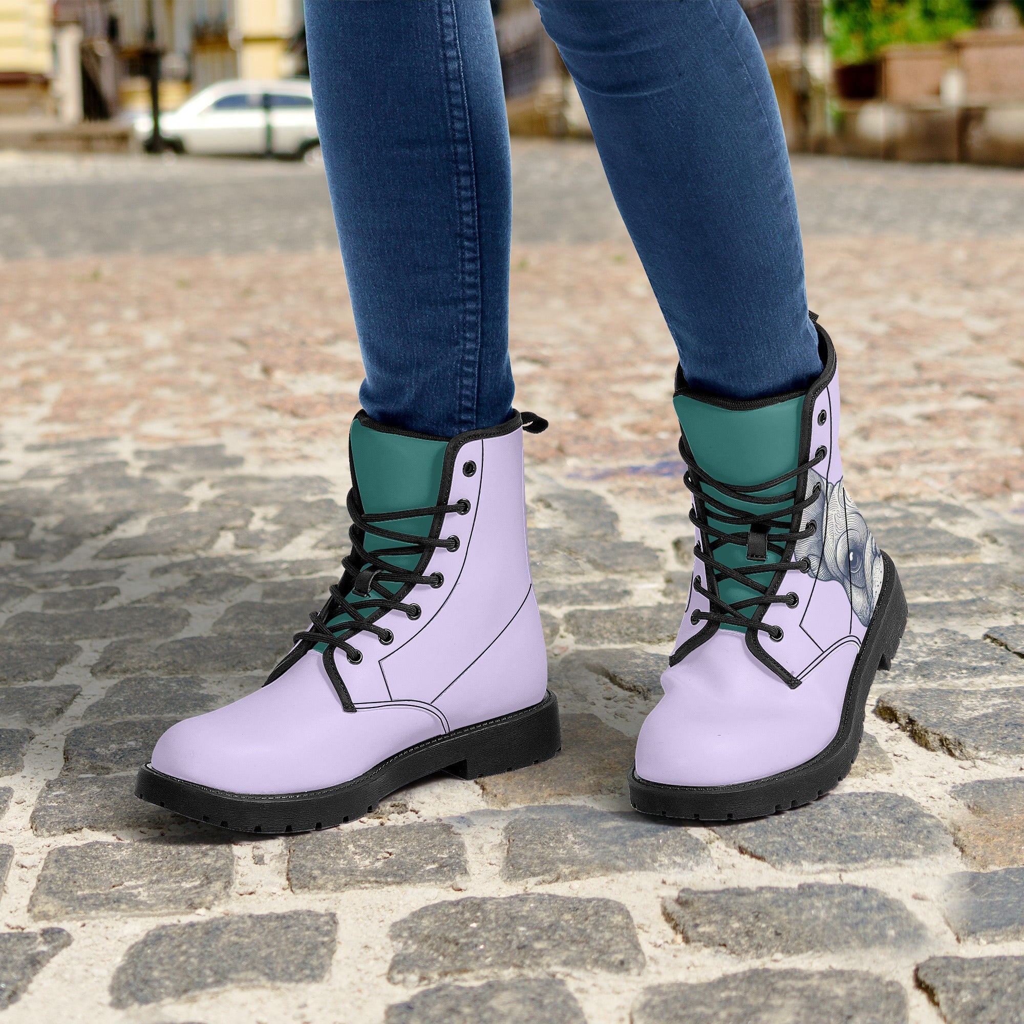 Lifestyle-Driven Ginger - Leather Boots for French Bulldog Lovers