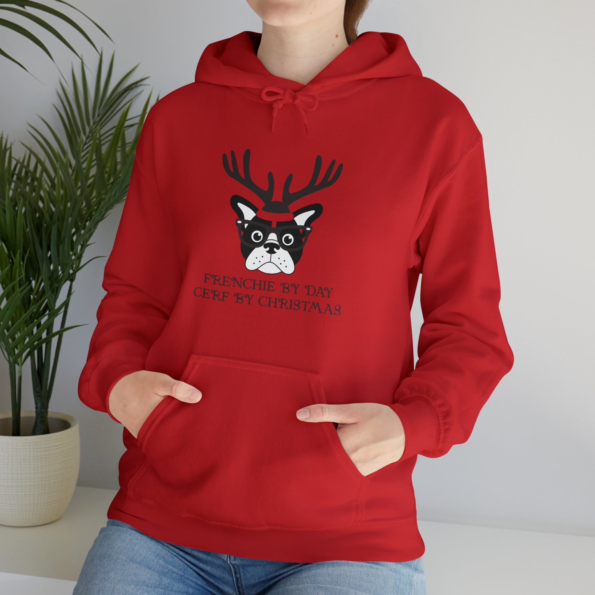 Stylish Street-Ready Frenchie By Day Unisex Hoodie for Casual Outings