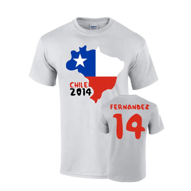 Official Chile 2014 Country Flag T-Shirt (Fernandez 14)
