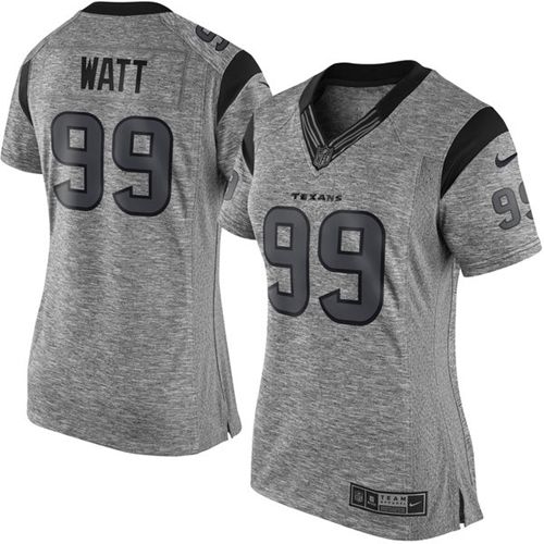 NFL H T Texans #99 J.J. Watt Gray Limited Jersey - Authentic Quality