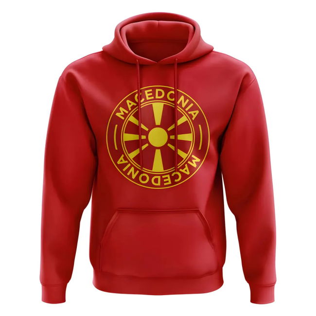 Macedonia Football Badge Hoodie (Red) Authentic Performance
