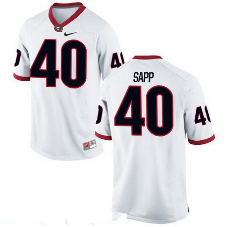 Men's Georgia Dawgs White 2016 alternate jersey Theron Sapp #40