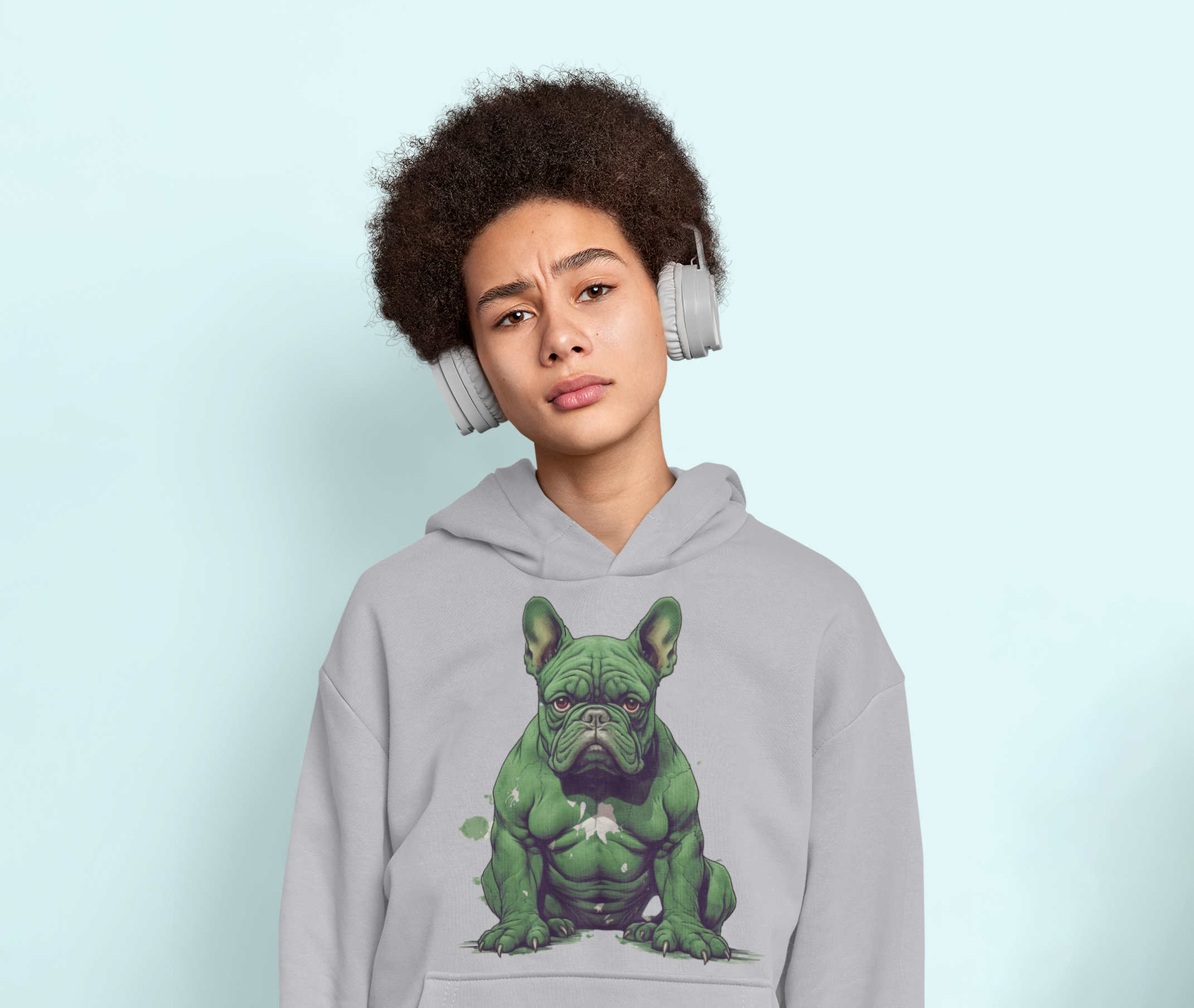 Super Power - Frenchie Lover Unisex Cotton Hoodie Casual Wear