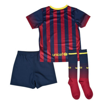 Breathable Barca 13-14 Barcelona Home Jersey Whole KitShirtShortSocks