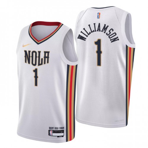 Nike Pelicans White Zion Williamson #1 Jersey - Value-Priced