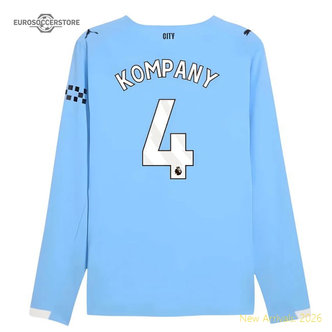 Sleeve Home Shirt Kompany 4 2025-2026 Man City Official Long