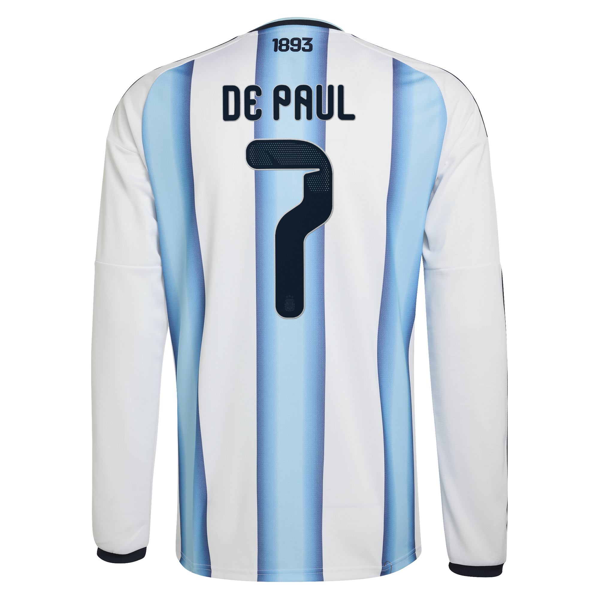 [SJH] Rodrigo De Paul Argentina National Team 2026 Home Replica Long Sleeve Jersey - White