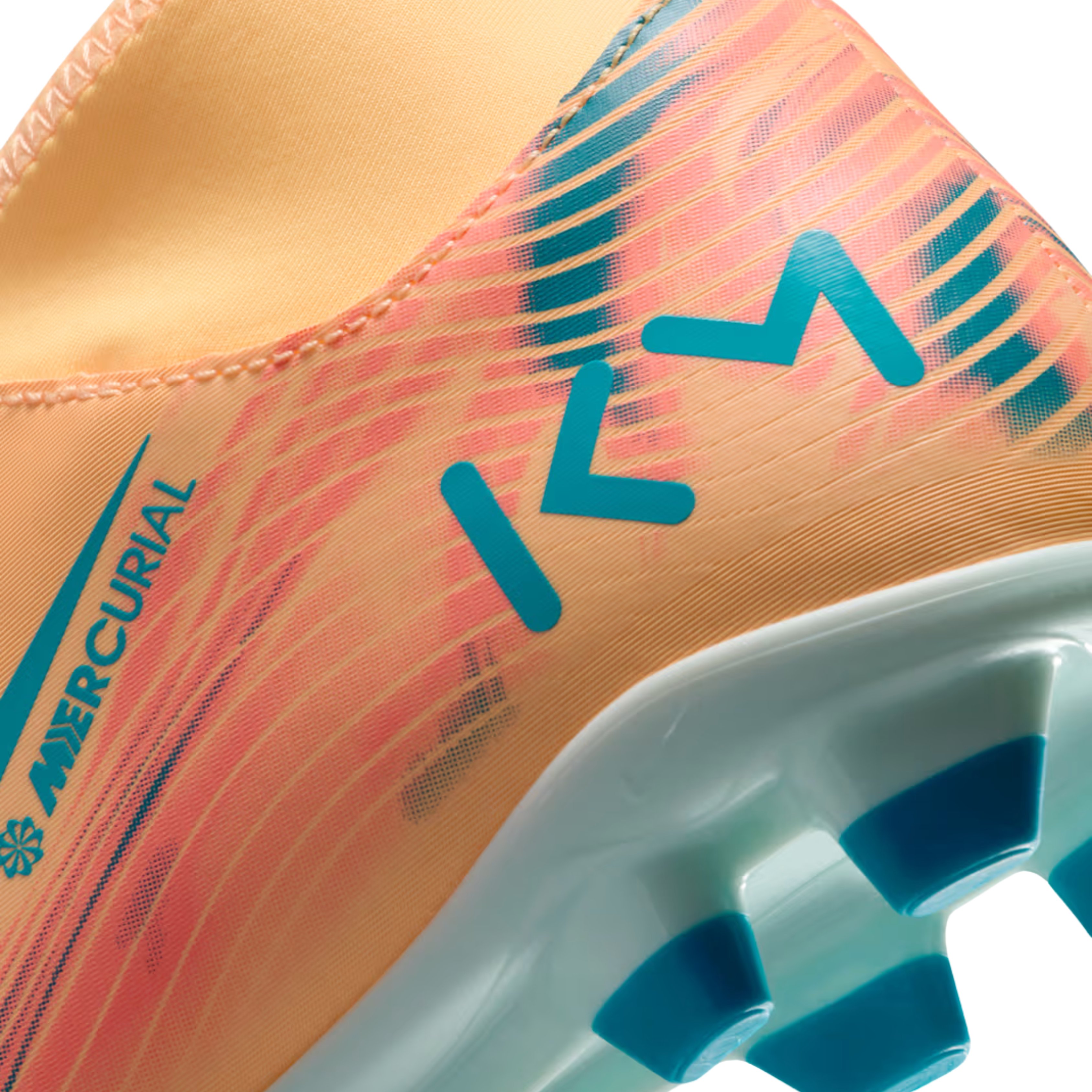 Nike Youth Junior Superfly 10 Club Kylian Mbappé Firm/Multi Ground Soccer Cleats (Melon Tint/Neo Turq/Igloo)