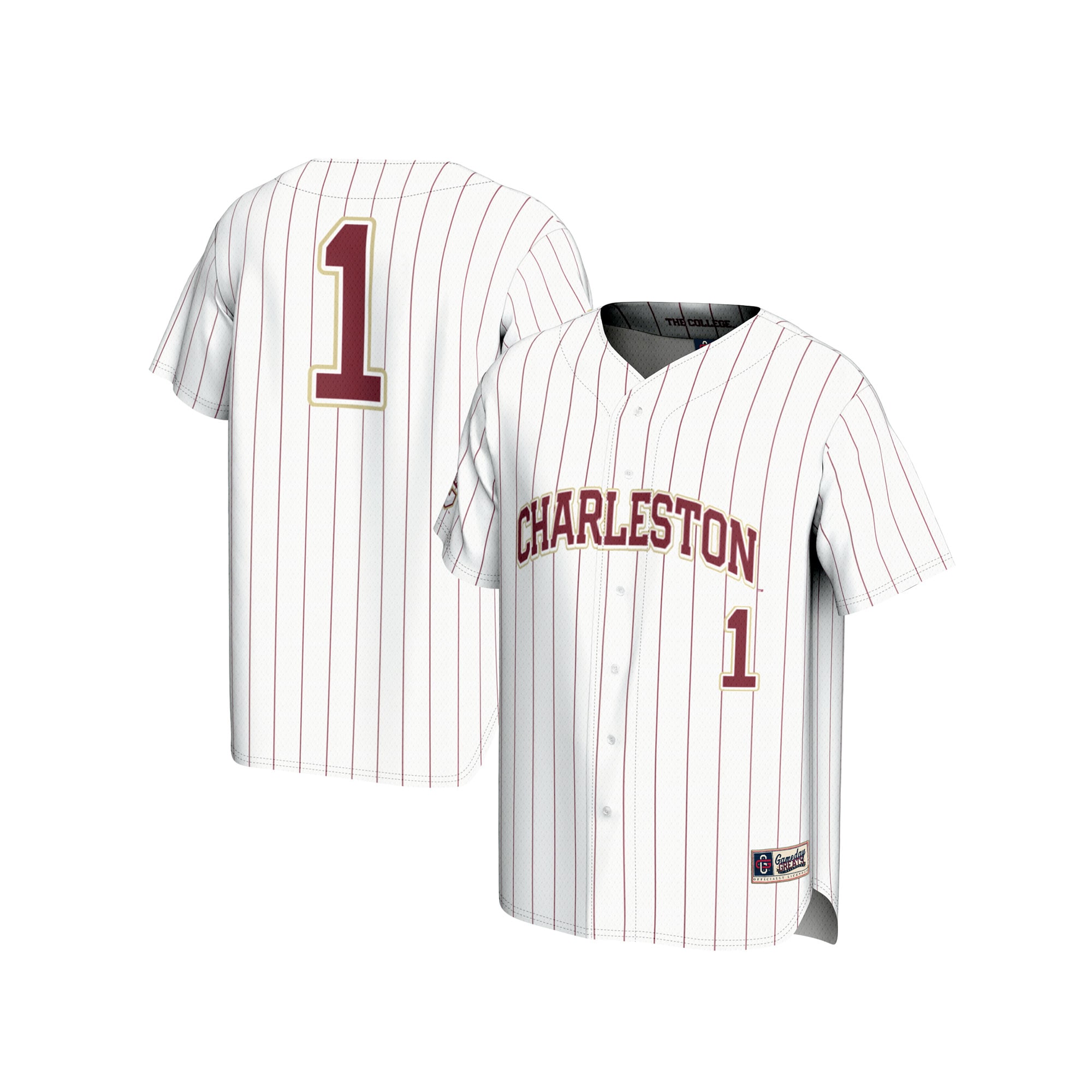 [NJP] Women's Charleston Cougars GameDay Greats Lightweight Baseball Fashion Jersey - White
