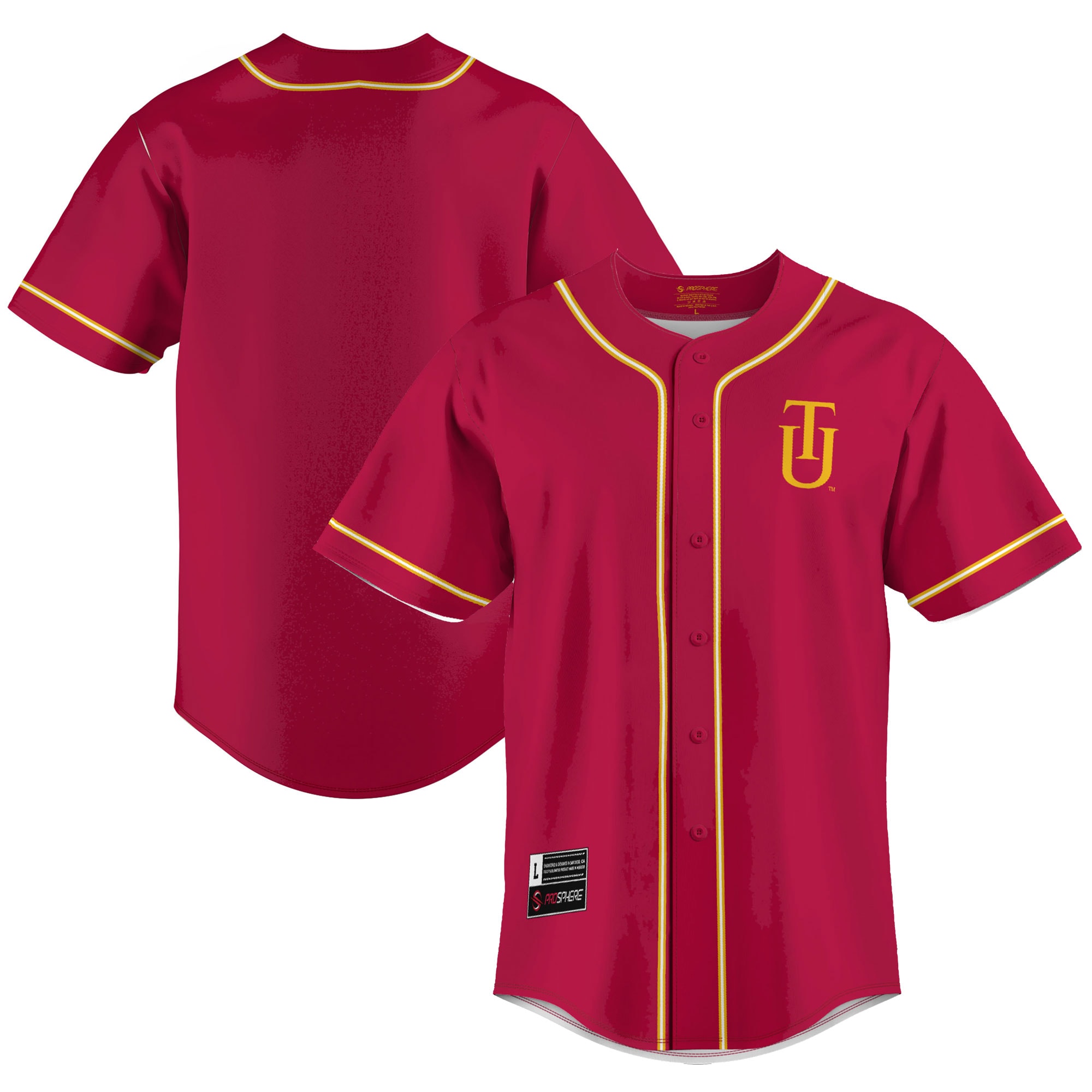 [NJP] Women's Tuskegee Golden Tigers GameDay Greats Lightweight Baseball Jersey - Crimson