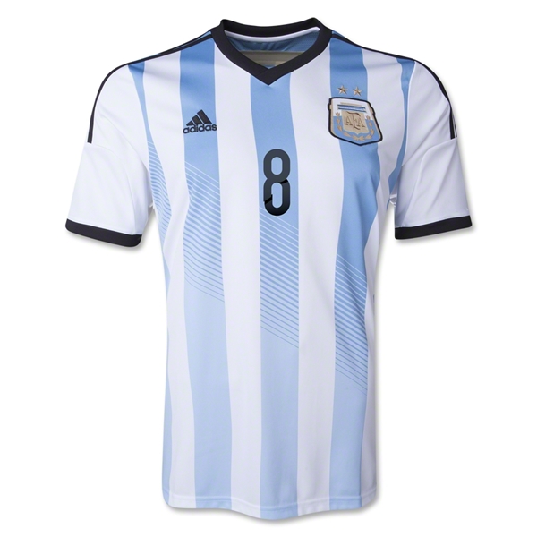 2014 Argentina 8 ZANETTI Home Soccer Jersey Shirt - Official Replica