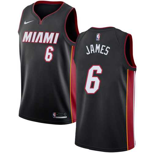 Black MIA LeBron James #6 Nike Game-Used Style Jersey NBA Fan Apparel