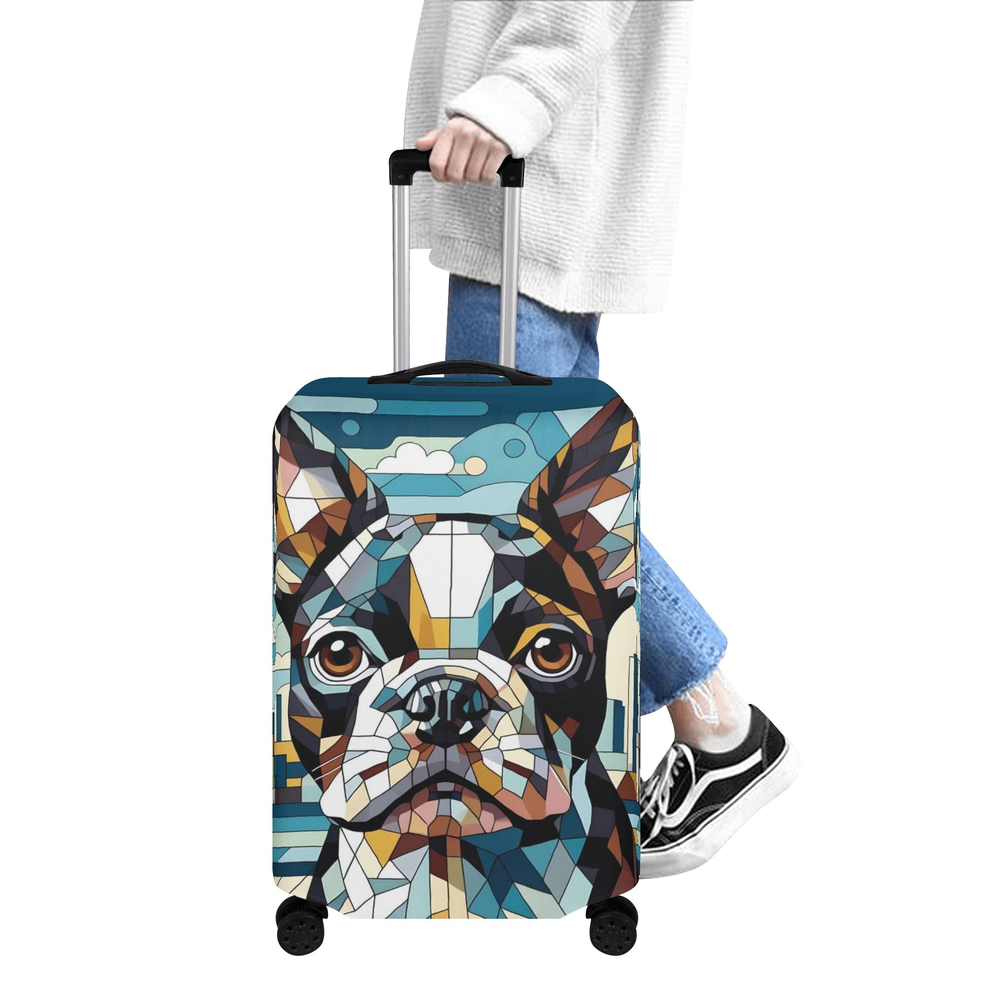 French Bulldog Baxter Luggage Cover For Boston Terrier Lovers Durable Dog Item
