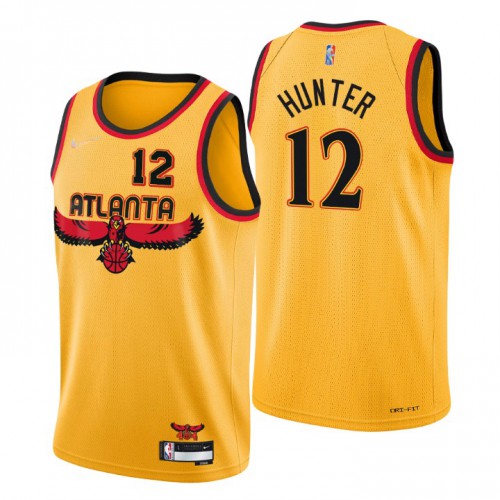 Gold ATL Atlanta Hawks #12 Nike Professional Jersey Game Day Wear