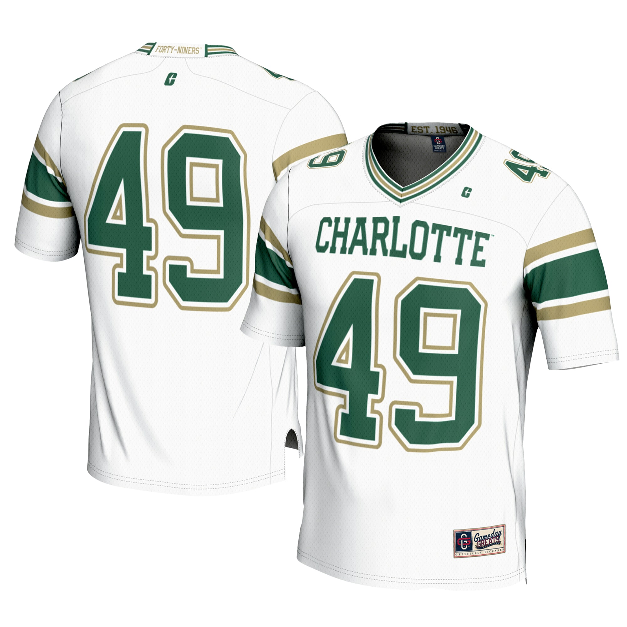 #49 Charlotte 49ers GameDay Greats Youth 2026 Season Football Jersey - White