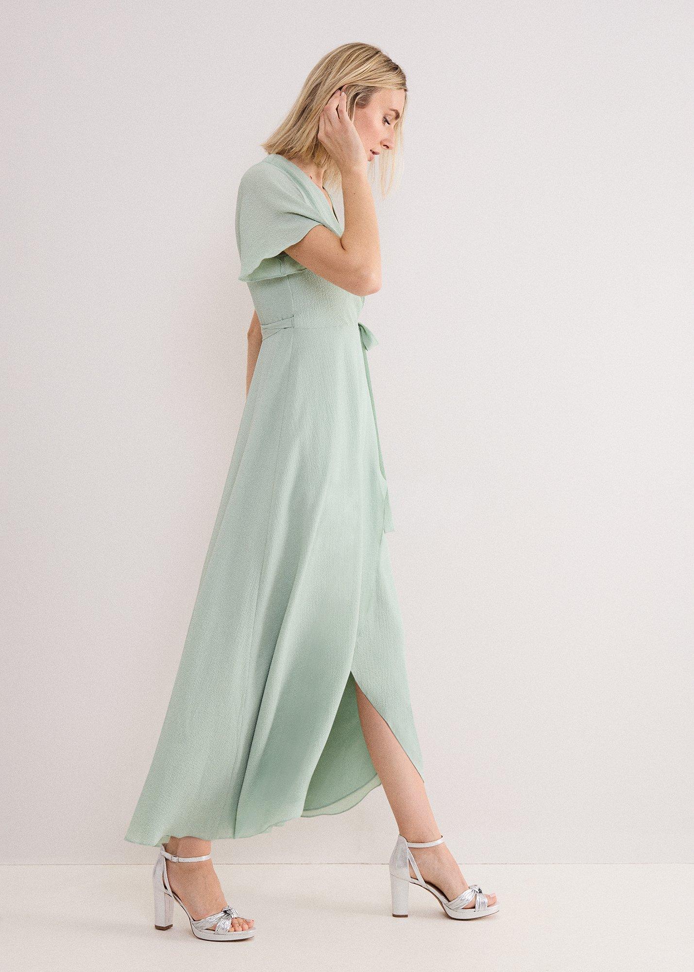 Petite Julissa Textured Wrap Maxi Dress