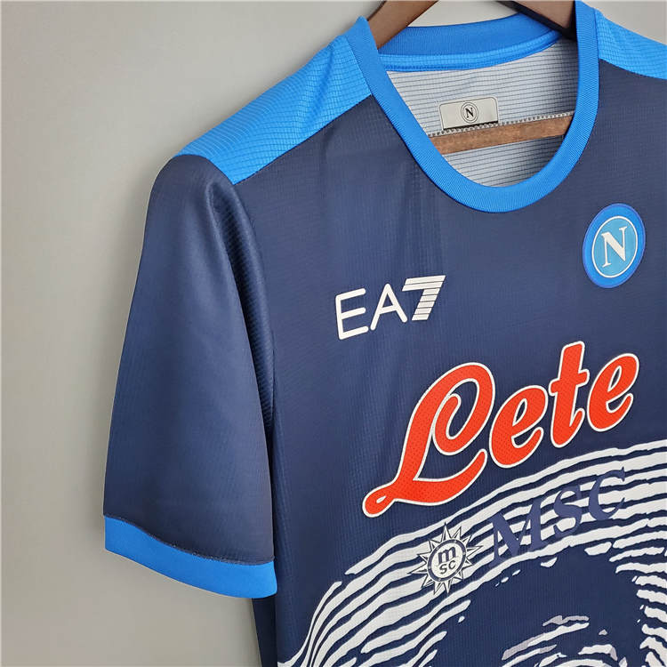 Napoli 21-22 Maradona Commemorative Version Blue Soccer Jersey