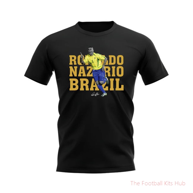 Ronaldo Nazario Brazil Player Tee (Black)
