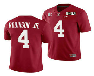 Men's Alabama Bama Red 2022 stitched Brian Robinson #4 performance