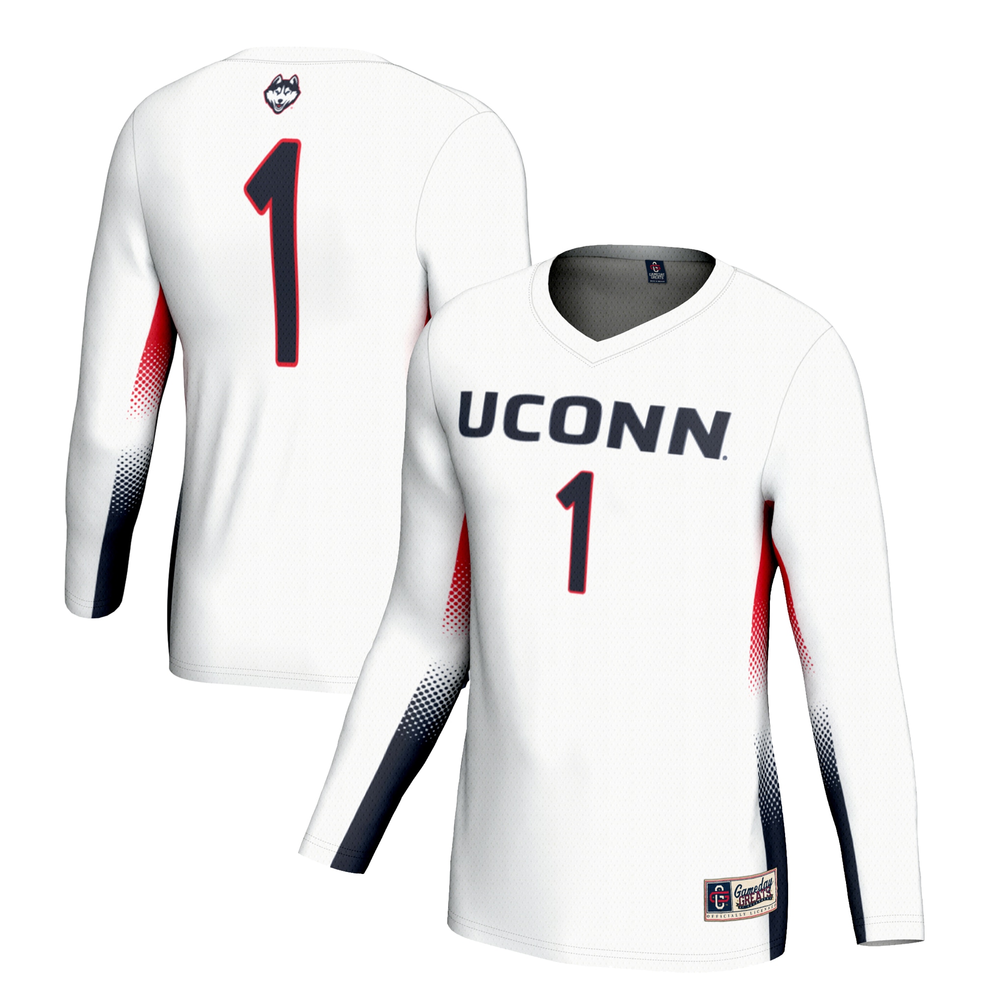 [DDG] UConn Huskies GameDay Greats Youth Lightweight Women's Volleyball Jersey - White