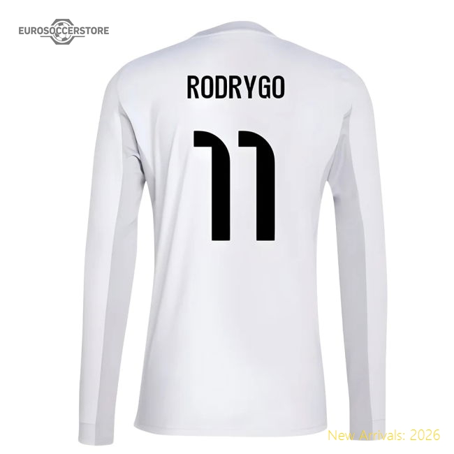 Professional-Grade 2025-2026 Real Madrid Long Sleeve Home Shirt (Rodrygo