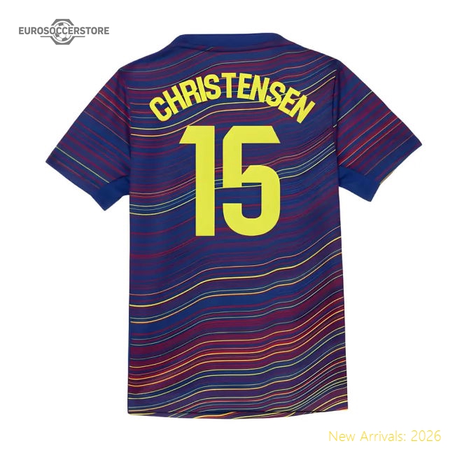 Supporter 2025-2026 Barcelona Academy Pro Pre Match Shirt (Blue) - Kids (Christensen