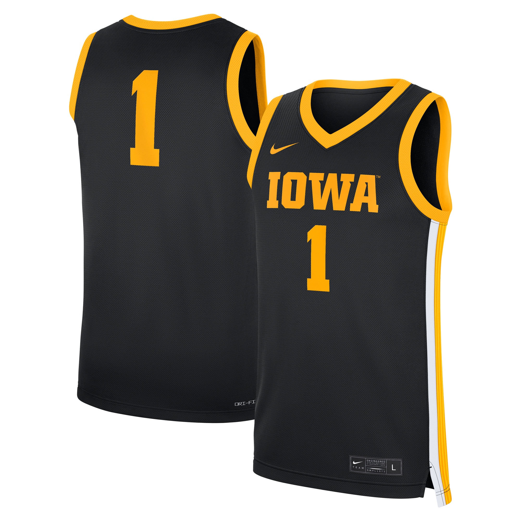 [NJP] Women's Iowa Hawkeyes Road Replica Jersey - Black
