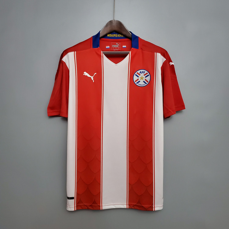 Advanced Fabric Paraguay 2020 Home Red Soccer Jersey Football Shirt