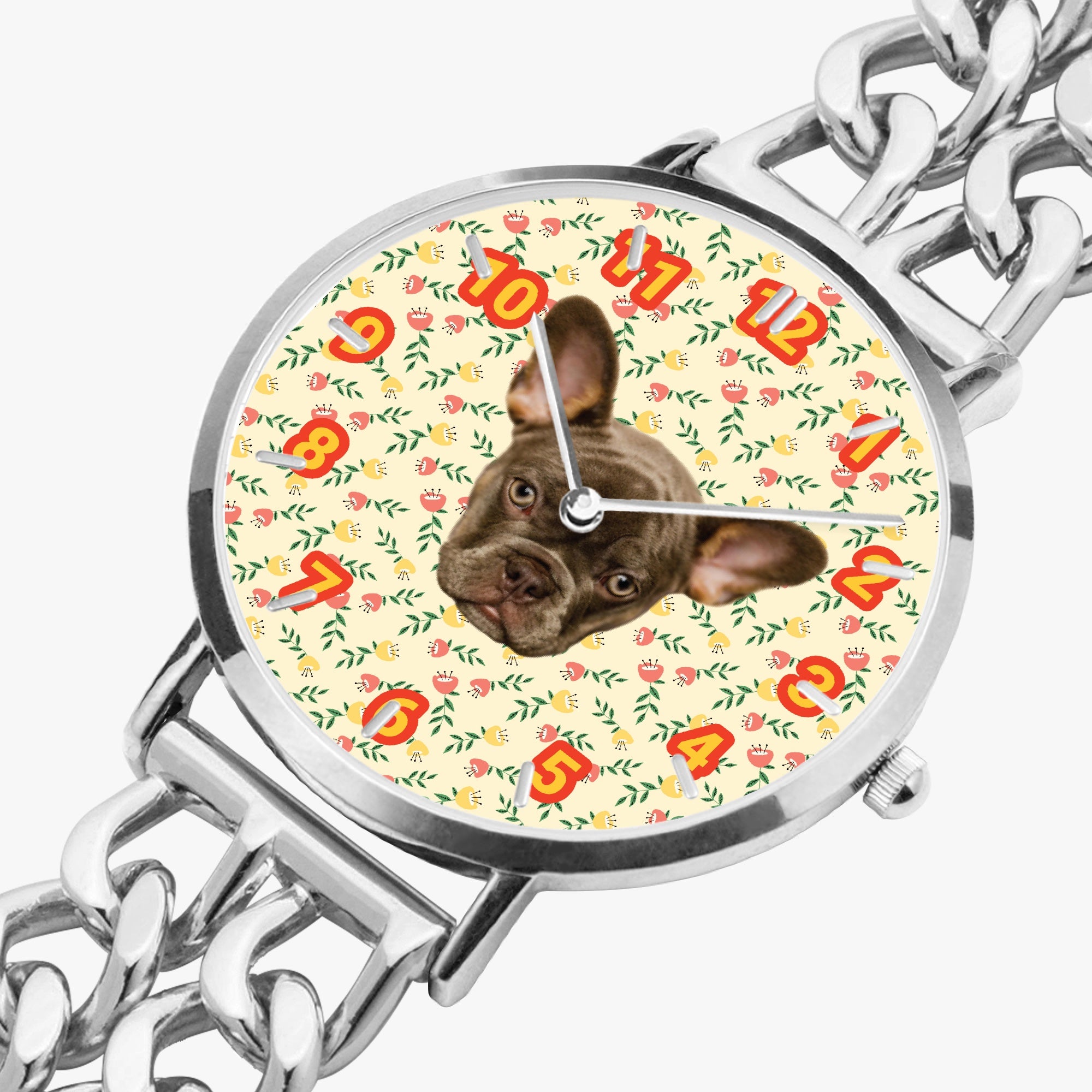 Safe Personalized Chic Hollow Strap Watch For Frenchie Lovers Indoor Use