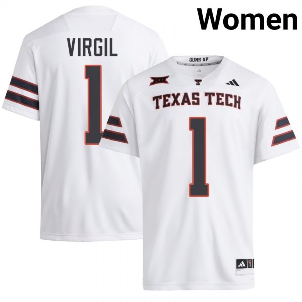 Texas Tech Red Raiders #1 Reggie Virgil Women Stitch Jerseys - White
