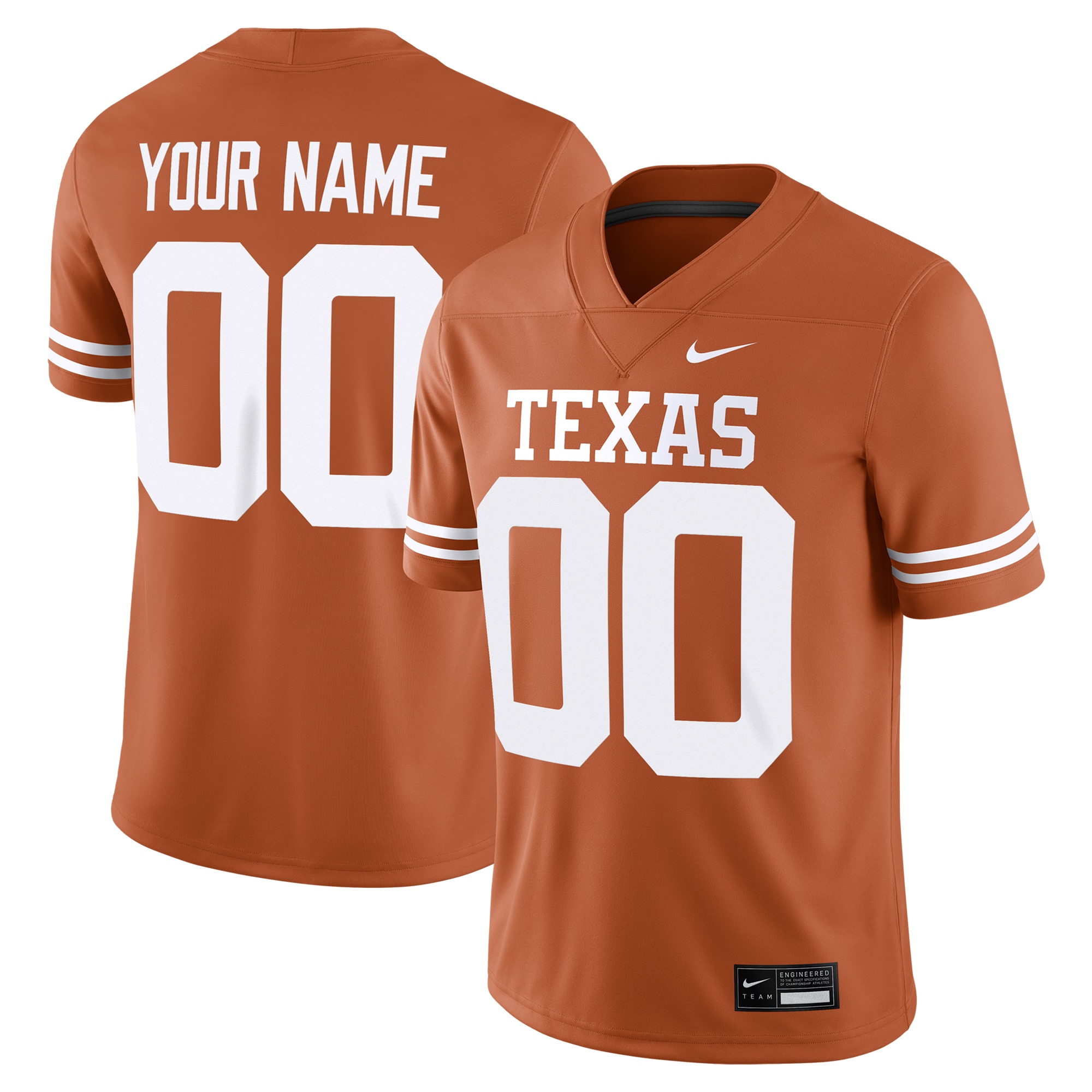 [NJP] Texas Longhorns Custom Football Game Jersey - Texas Orange