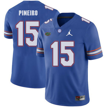 Men's None Eddy Pineiro #15 team authorized Blue 2024 game jersey