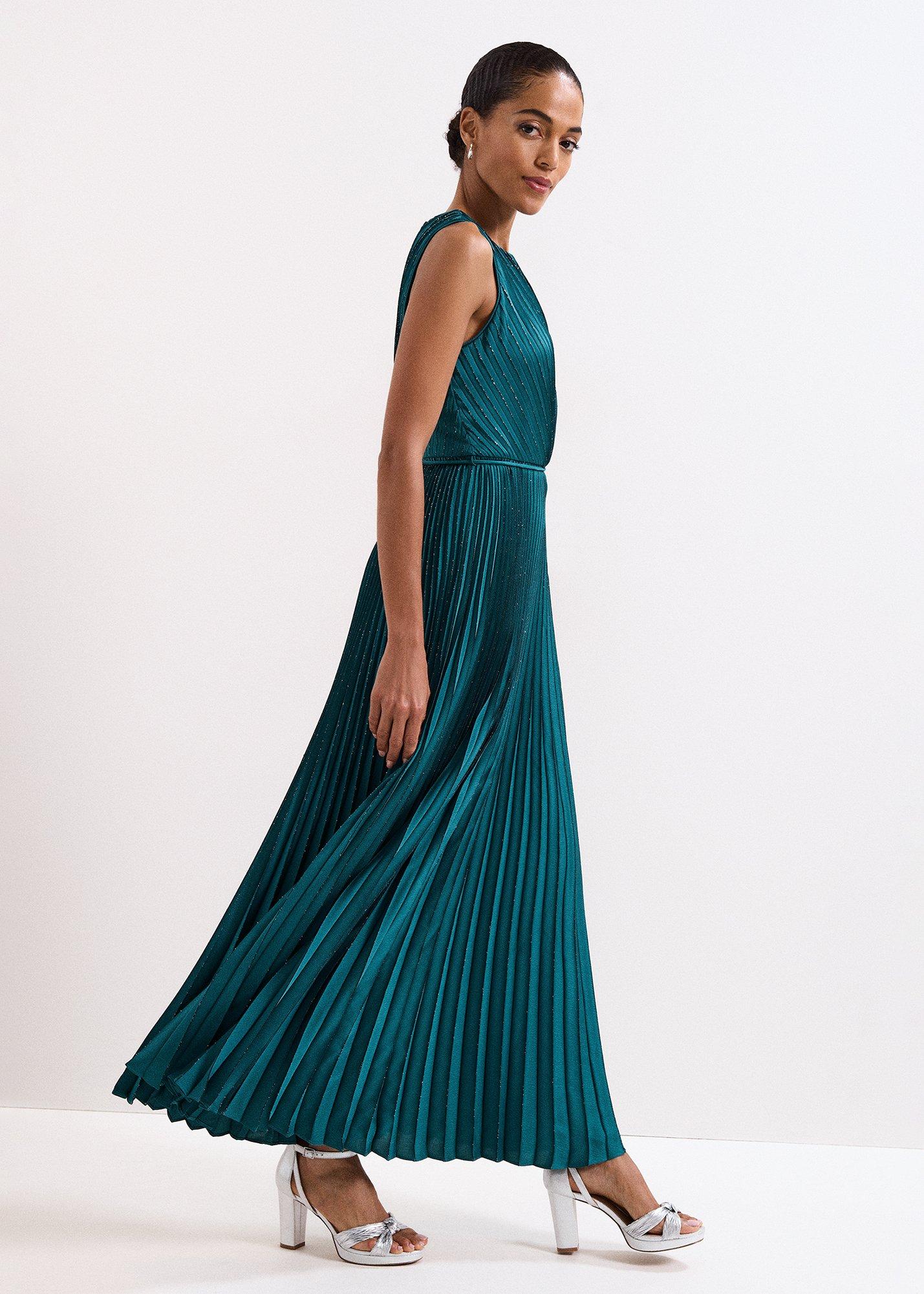 Simara Green Glitter Maxi Dress