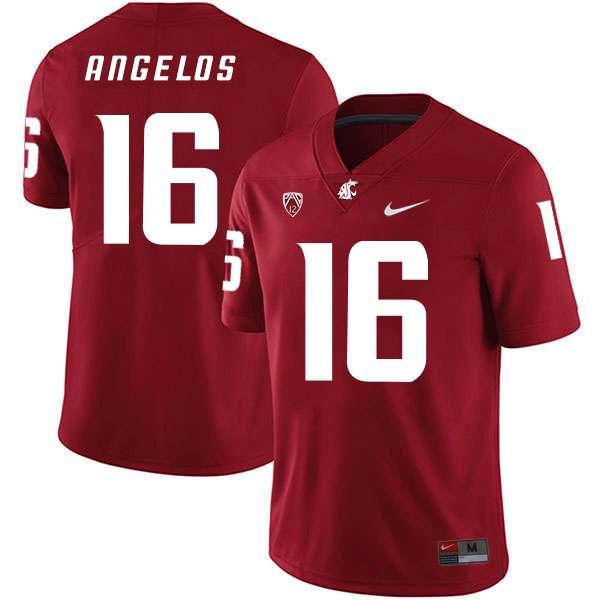 Men's None Red 2024 college football Aaron Angelos #16 breathable