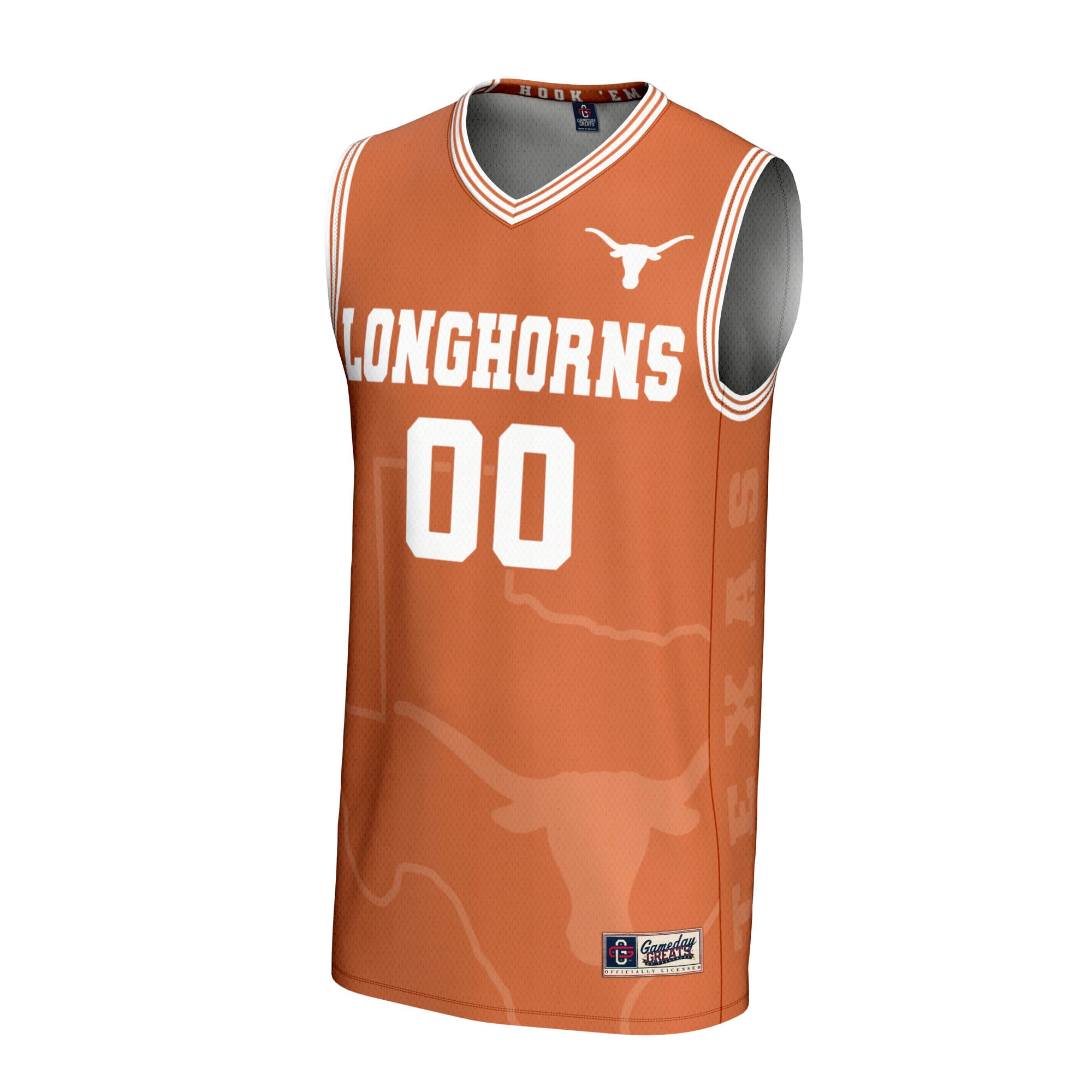 [DDG] Texas Longhorns GameDay Greats NIL Pick-A-Player Men's Basketball Icon Print Lightweight Jersey - Texas Orange