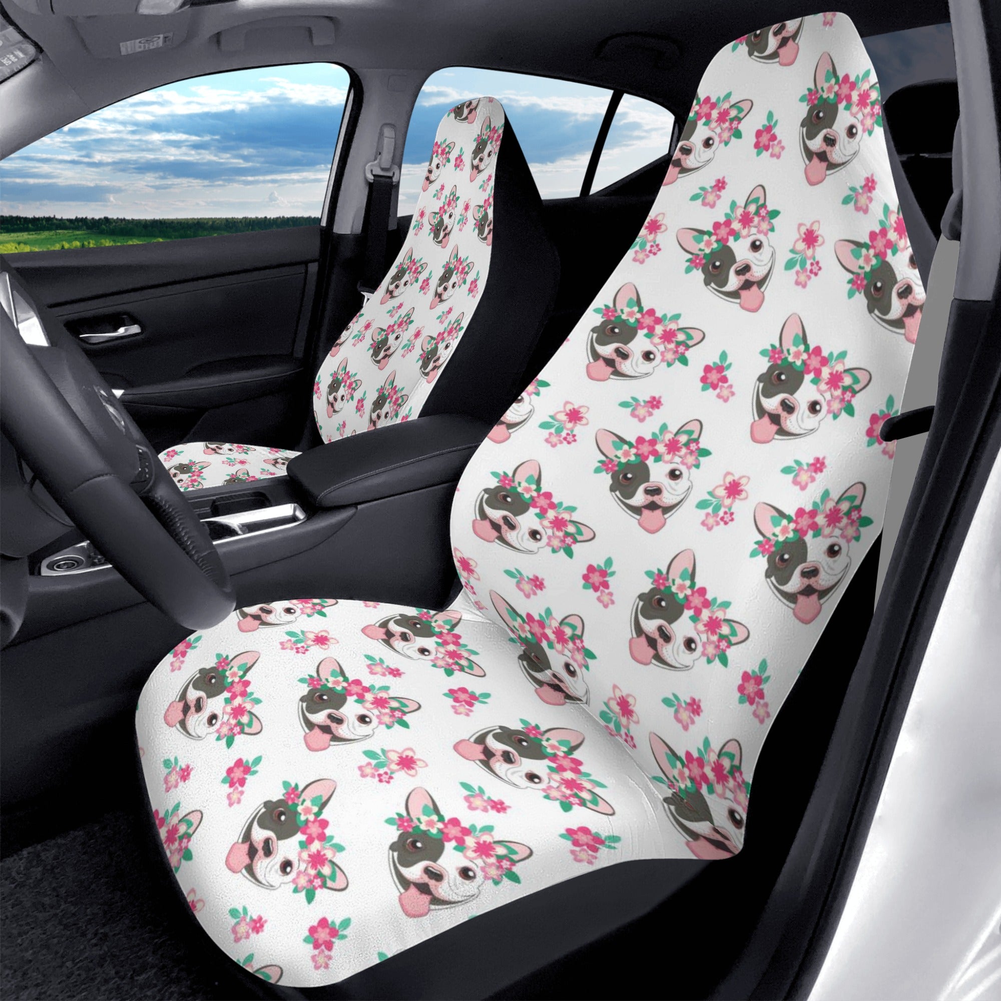 Trendy Frenchie-Fan Lulu- Car Seat Covers (2 Pcs) for Fashion Lovers