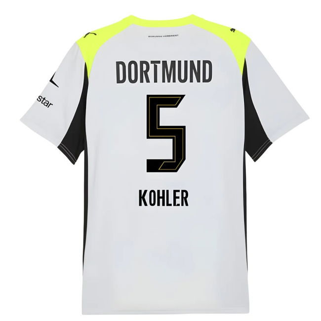 Authentic 2025-2026 Borussia Dortmund Away With Retro Design - Rising
