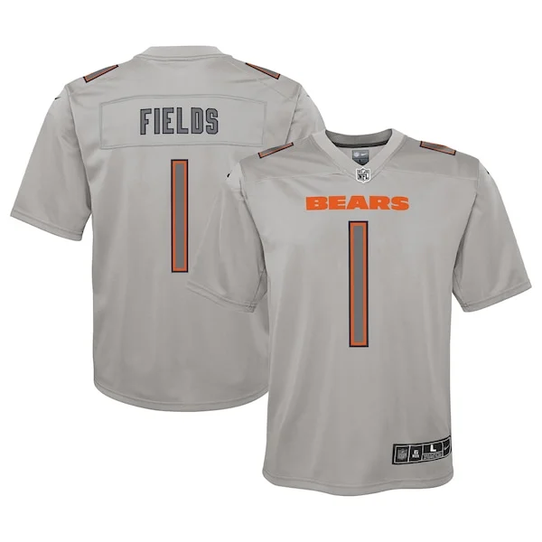 None Justin Fields Game Jersey - Gray | NFL Player Jersey | NFL Footba