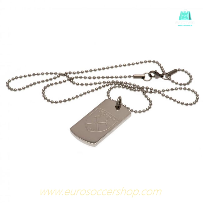 West Ham United FC Engraved Dog Tag & Chain