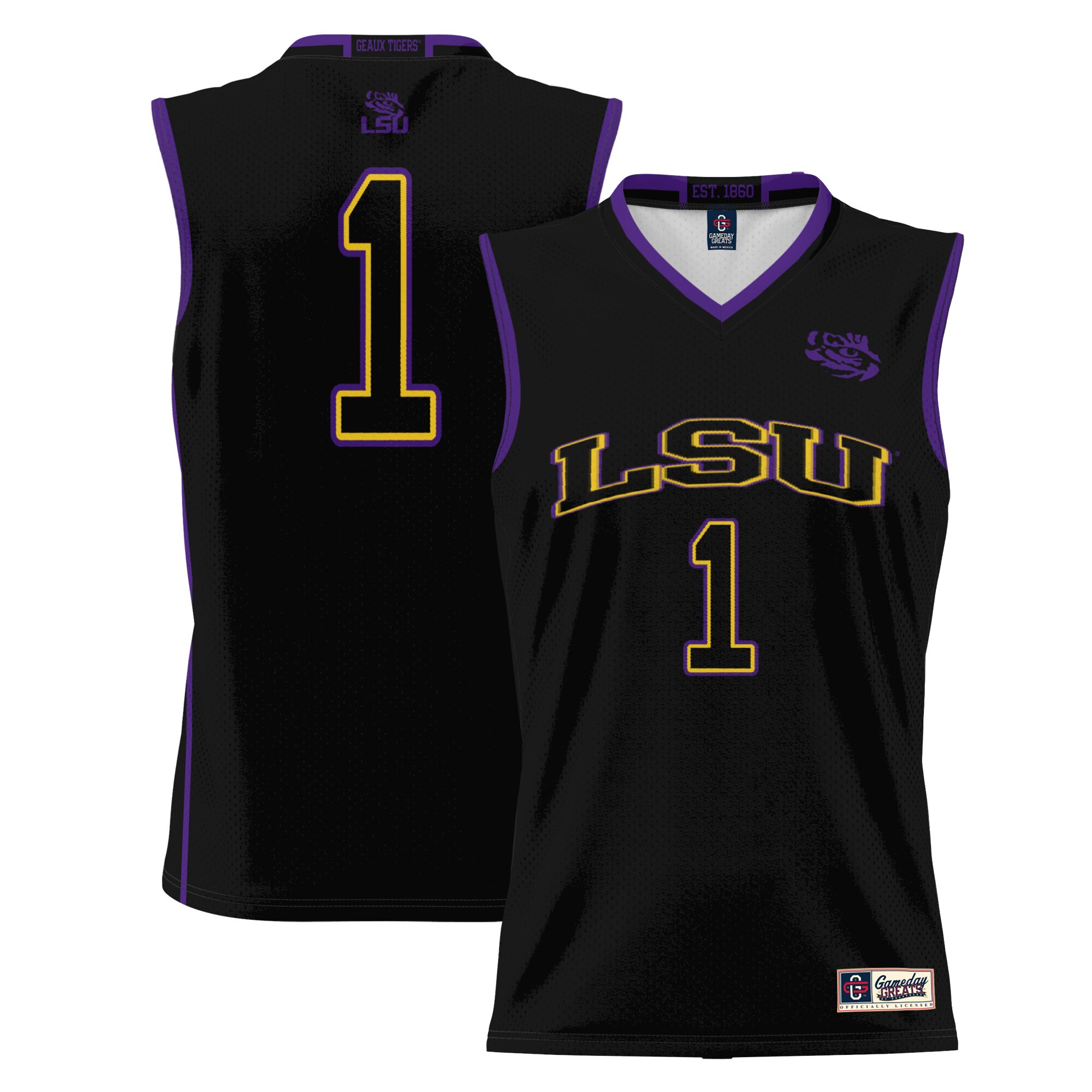 [DDG] LSU Tigers GameDay Greats Lightweight Basketball Jersey - Black