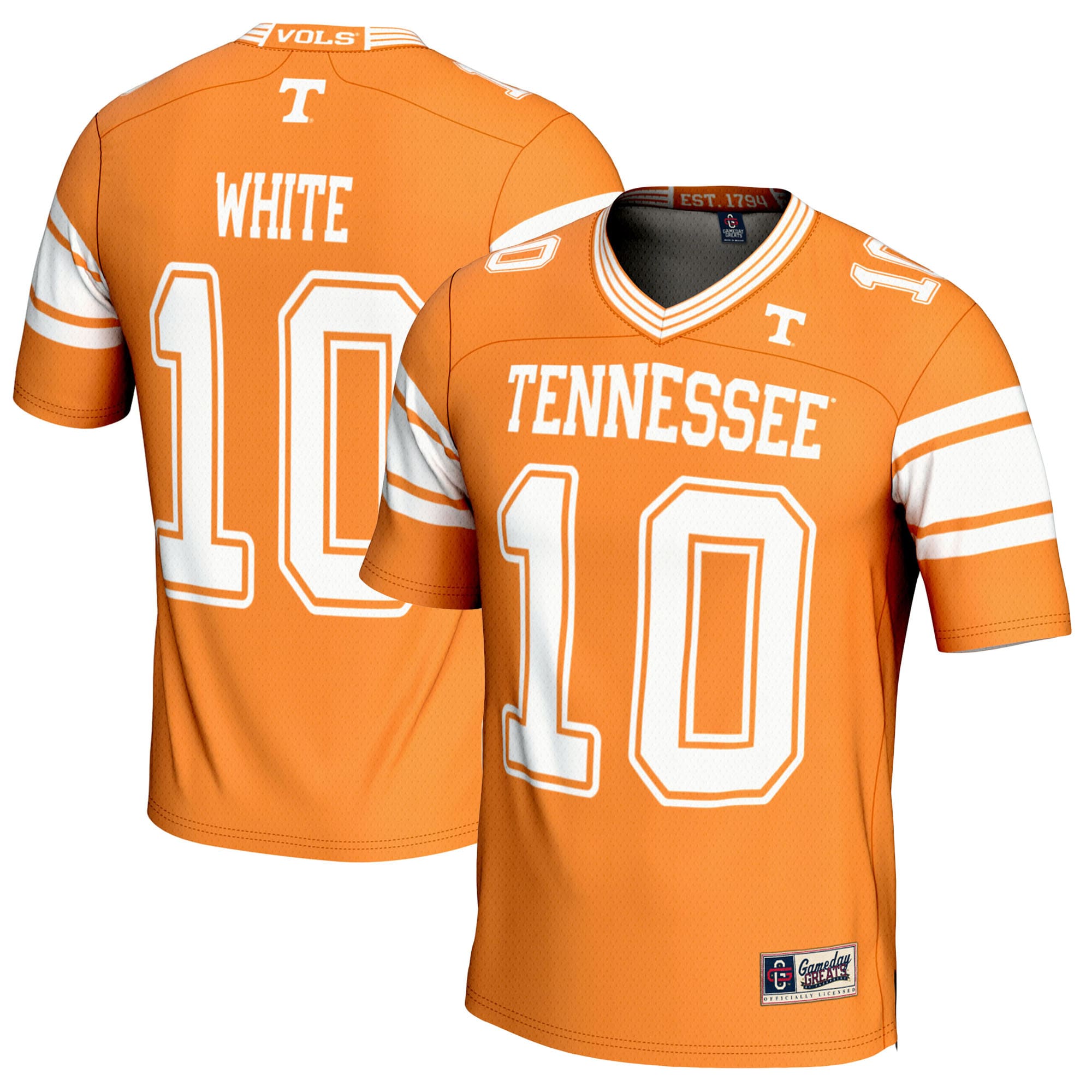 [NJP] Women's Squirrel White Tennessee Volunteers GameDay Greats NIL Player Football Jersey - Tennessee Orange
