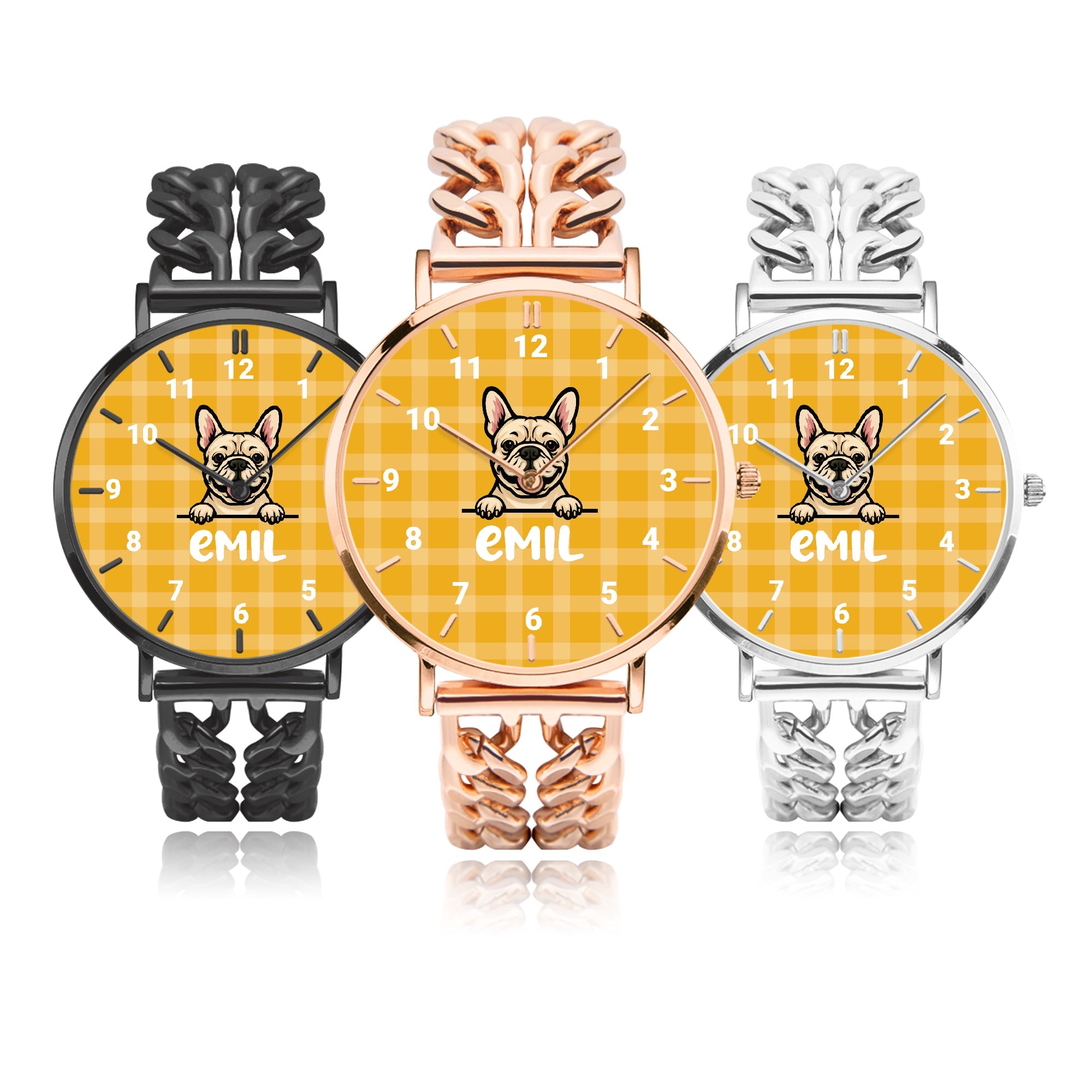 Personalized Chic Hollow Strap Watch For Frenchie Lovers Indoor Use