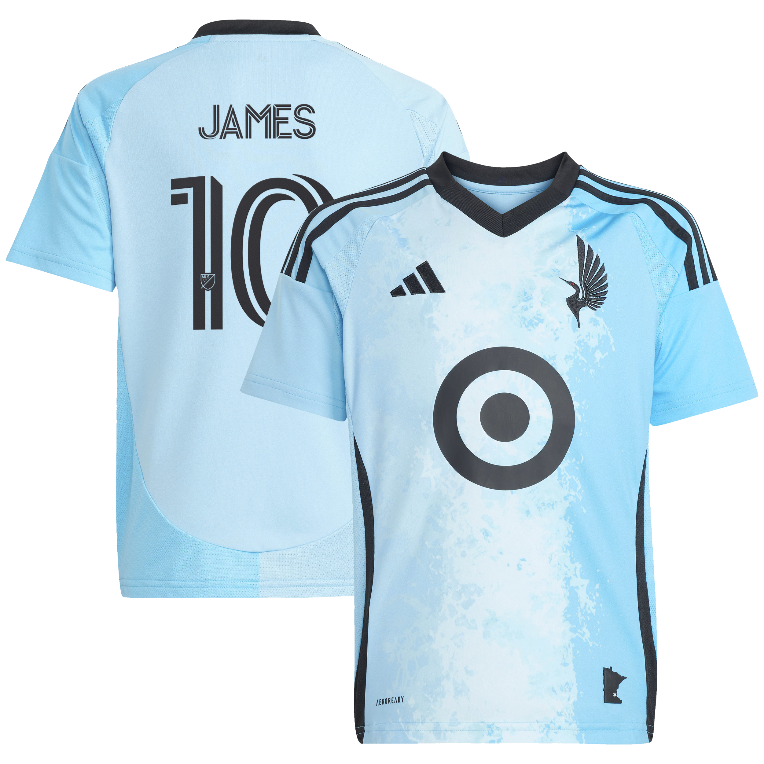 [SJH] James Rodriguez Minnesota United FC Youth 2025 CONVERGENCE Secondary Replica Jersey - Blue